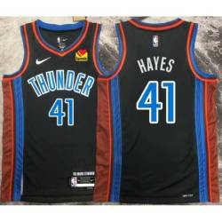 Steve Hayes OKC Thunder #41 Black 2022-23_City Jersey with LOVES Sponsor Patch