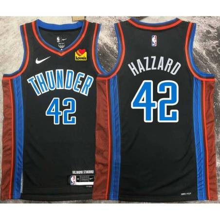 Walt Hazzard OKC Thunder #42 Black 2022-23_City Jersey with LOVES Sponsor Patch