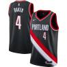 Black Maurice Baker Twill Basketball Jersey -Trail Blazers #4 Baker Twill Jerseys, FREE SHIPPING