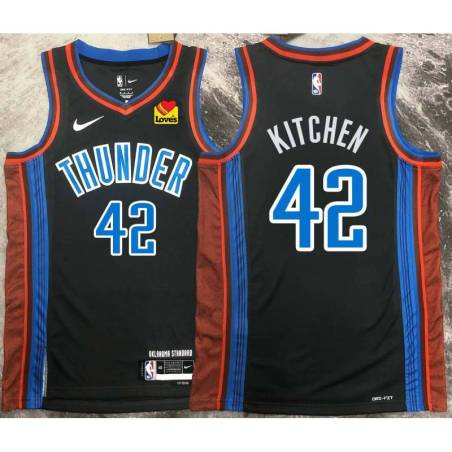 Curtis Kitchen OKC Thunder #42 Black 2022-23_City Jersey with LOVES Sponsor Patch