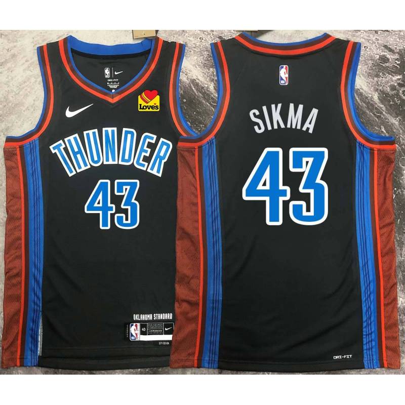 Jack Sikma OKC Thunder #43 Black 2022-23_City Jersey with LOVES Sponsor Patch