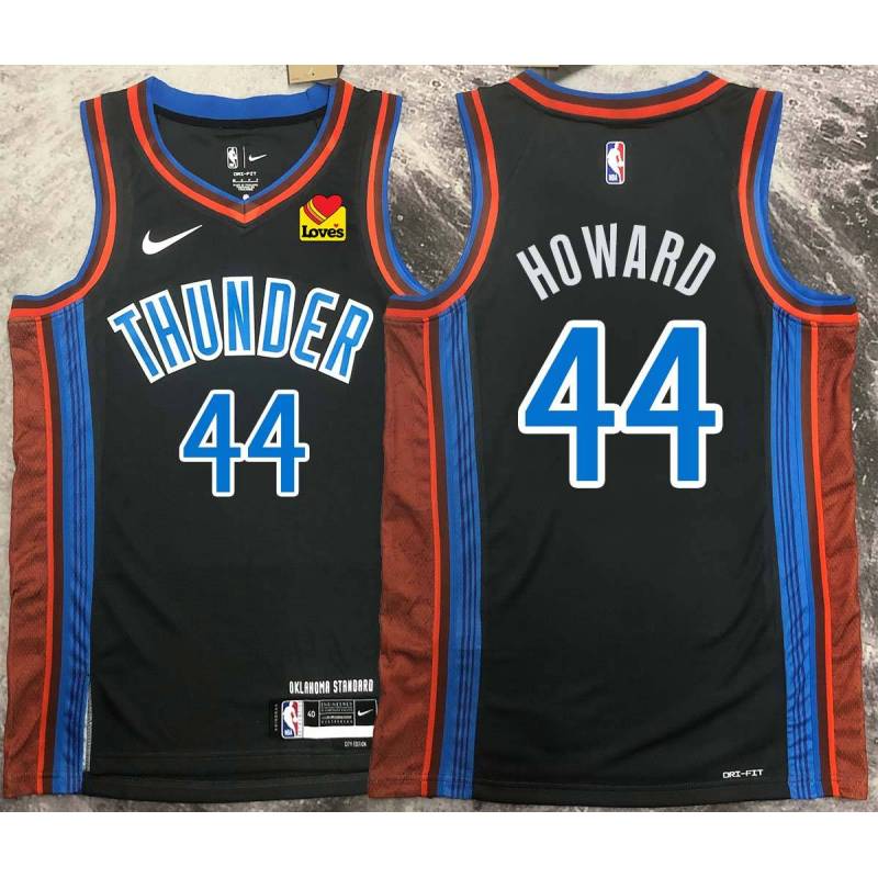 Stephen Howard OKC Thunder #44 Black 2022-23_City Jersey with LOVES Sponsor Patch