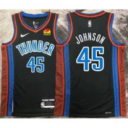 Clemon Johnson OKC Thunder #45 Black 2022-23_City Jersey with LOVES Sponsor Patch