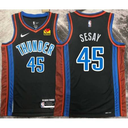 Ansu Sesay OKC Thunder #45 Black 2022-23_City Jersey with LOVES Sponsor Patch