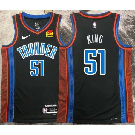 Reggie King OKC Thunder #51 Black 2022-23_City Jersey with LOVES Sponsor Patch