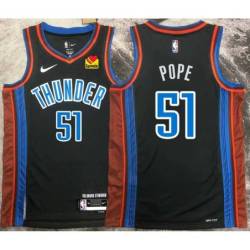 David Pope OKC Thunder #51 Black 2022-23_City Jersey with LOVES Sponsor Patch