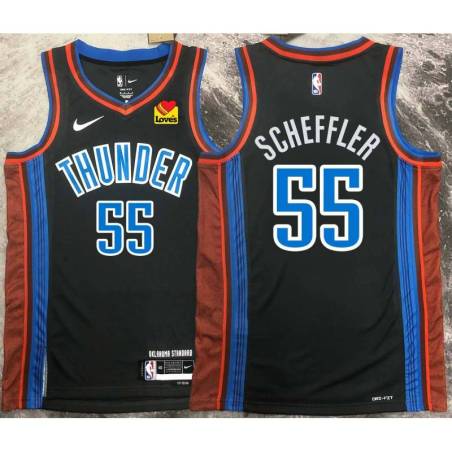 Steve Scheffler OKC Thunder #55 Black 2022-23_City Jersey with LOVES Sponsor Patch