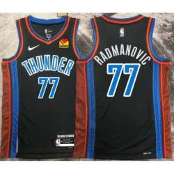 Vladimir Radmanović OKC Thunder #77 Black 2022-23_City Jersey with LOVES Sponsor Patch