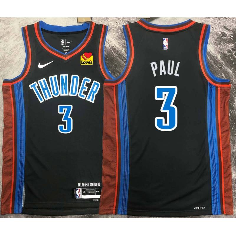 Chris Paul OKC Thunder #3 Black 2022-23_City Jersey with LOVES Sponsor Patch