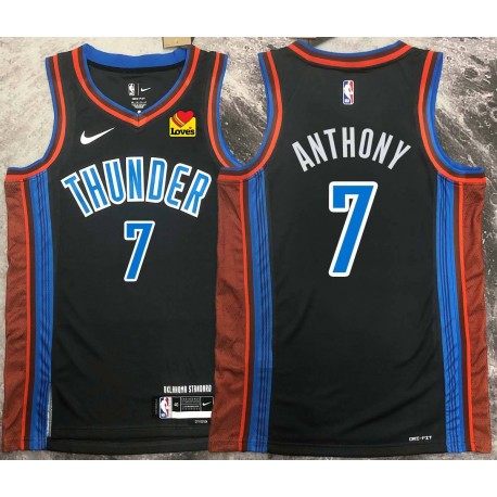 Carmelo Anthony OKC Thunder #7 Black 2022-23_City Jersey with LOVES Sponsor Patch