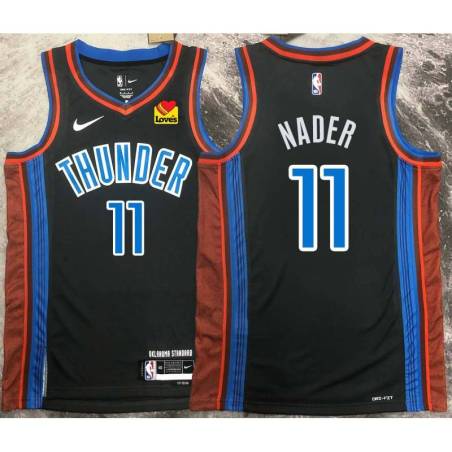 Abdel Nader OKC Thunder #11 Black 2022-23_City Jersey with LOVES Sponsor Patch