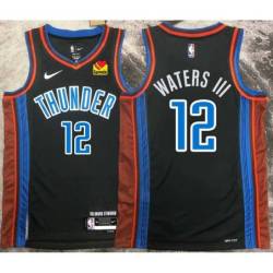 Lindy Waters III OKC Thunder #12 Black 2022-23_City Jersey with LOVES Sponsor Patch