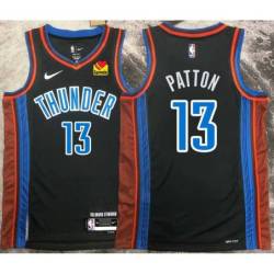 Justin Patton OKC Thunder #13 Black 2022-23_City Jersey with LOVES Sponsor Patch