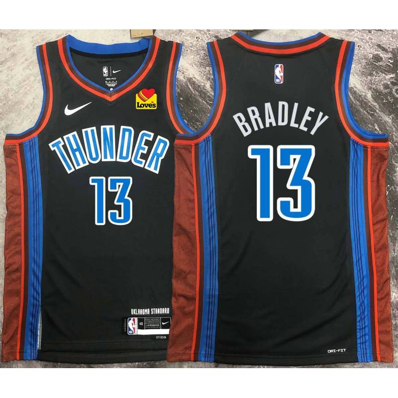 Tony Bradley OKC Thunder #13 Black 2022-23_City Jersey with LOVES Sponsor Patch