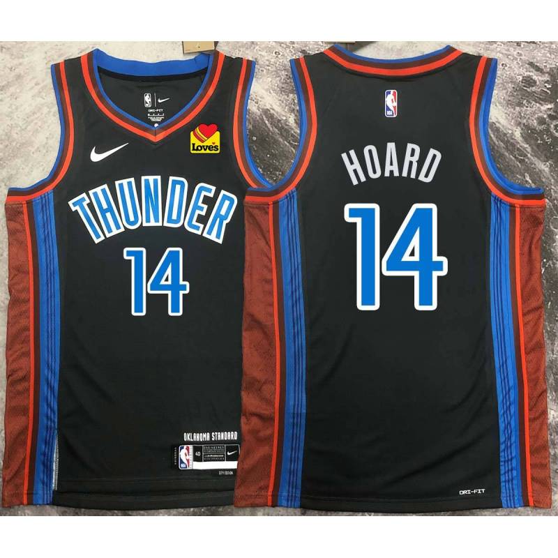 Jaylen Hoard OKC Thunder #14 Black 2022-23_City Jersey with LOVES Sponsor Patch