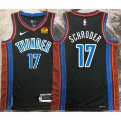 Dennis Schröder OKC Thunder #17 Black 2022-23_City Jersey with LOVES Sponsor Patch