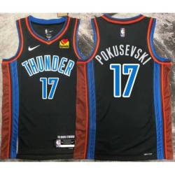 Aleksej Pokusevski OKC Thunder #17 Black 2022-23_City Jersey with LOVES Sponsor Patch