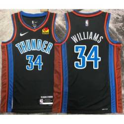 Kenrich Williams OKC Thunder #34 Black 2022-23_City Jersey with LOVES Sponsor Patch