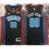 Custom OKC Thunder #00 Black 2022-23_City Jersey with LOVES Sponsor Patch