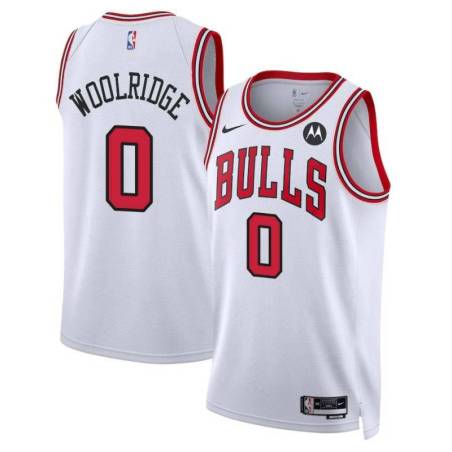 Orlando Woolridge Chicago Bulls White Jersey with Motorola Sponsor Patch