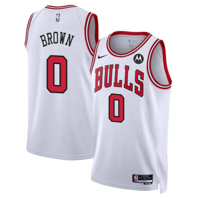Randy Brown Chicago Bulls White Jersey with Motorola Sponsor Patch