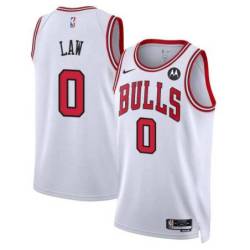 Acie Law Chicago Bulls White Jersey with Motorola Sponsor Patch