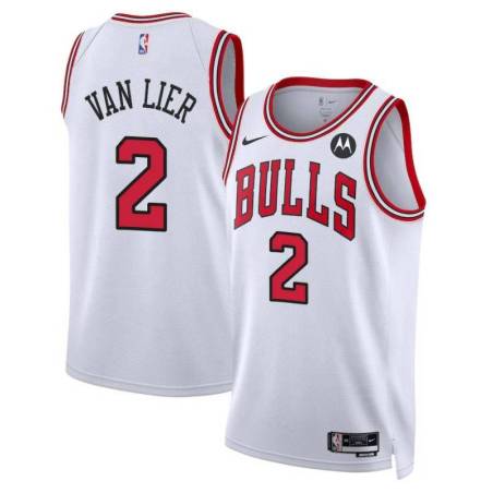 Norm Van Lier Chicago Bulls White Jersey with Motorola Sponsor Patch