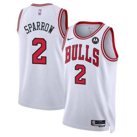 Rory Sparrow Chicago Bulls White Jersey with Motorola Sponsor Patch