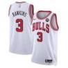 Hersey Hawkins Chicago Bulls White Jersey with Motorola Sponsor Patch