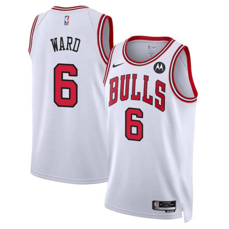 Gerry Ward Chicago Bulls White Jersey with Motorola Sponsor Patch