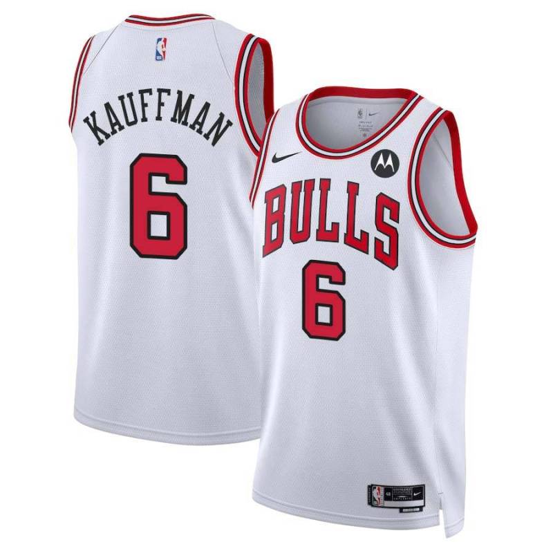 Bob Kauffman Chicago Bulls White Jersey with Motorola Sponsor Patch