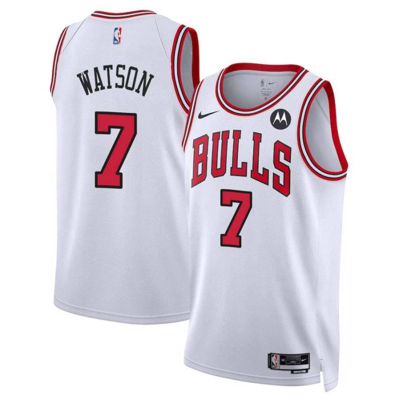 C.J. Watson Chicago Bulls White Jersey with Motorola Sponsor Patch