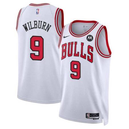 Ken Wilburn Chicago Bulls White Jersey with Motorola Sponsor Patch