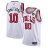 B.J. Armstrong Chicago Bulls White Jersey with Motorola Sponsor Patch