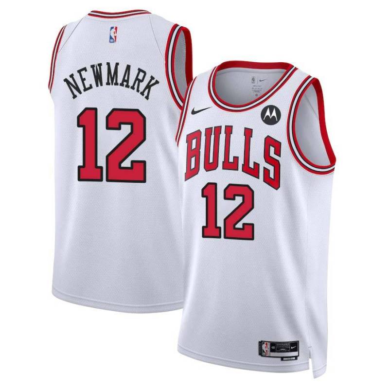 Dave Newmark Chicago Bulls White Jersey with Motorola Sponsor Patch