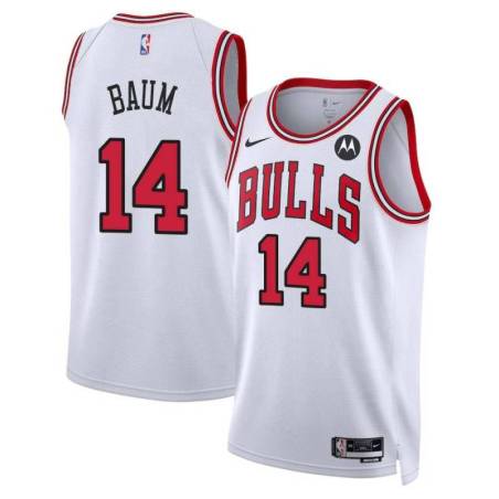 Johnny Baum Chicago Bulls White Jersey with Motorola Sponsor Patch