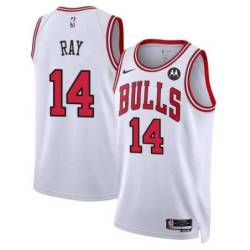 Clifford Ray Chicago Bulls White Jersey with Motorola Sponsor Patch