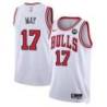 Scott May Chicago Bulls White Jersey with Motorola Sponsor Patch