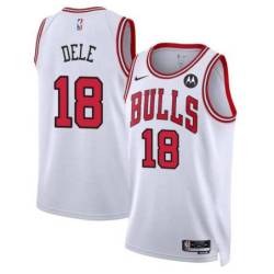 Bison Dele Chicago Bulls White Jersey with Motorola Sponsor Patch