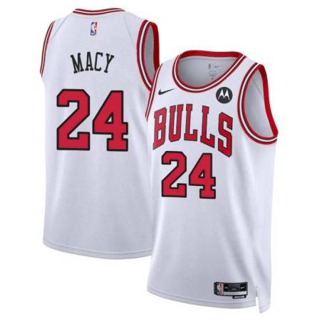 Kyle Macy Chicago Bulls White Jersey with Motorola Sponsor Patch