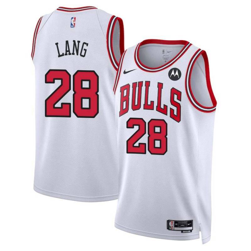 Andrew Lang Chicago Bulls White Jersey with Motorola Sponsor Patch