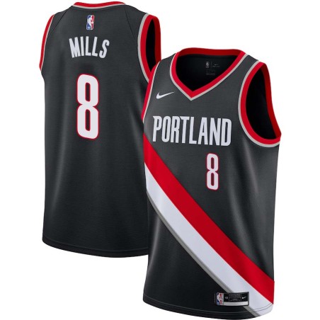 Black Patty Mills Twill Basketball Jersey -Trail Blazers #8 Mills Twill Jerseys, FREE SHIPPING