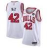 Scott May Chicago Bulls White Jersey with Motorola Sponsor Patch