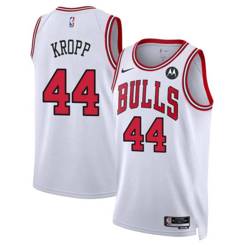 Tom Kropp Chicago Bulls White Jersey with Motorola Sponsor Patch