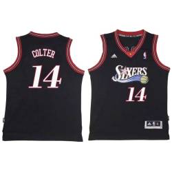 Black Throwback Steve Colter Twill Basketball Jersey -76ers #14 Colter Twill Jerseys, FREE SHIPPING