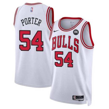 Howard Porter Chicago Bulls White Jersey with Motorola Sponsor Patch