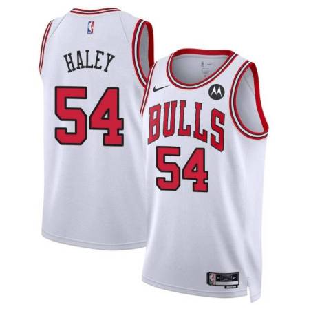 Jack Haley Chicago Bulls White Jersey with Motorola Sponsor Patch