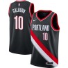 Black Corky Calhoun Twill Basketball Jersey -Trail Blazers #10 Calhoun Twill Jerseys, FREE SHIPPING