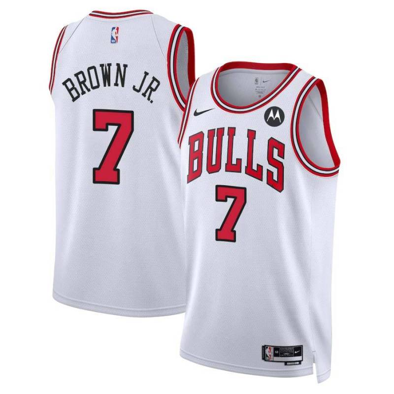 Troy Brown Jr. Chicago Bulls White Jersey with Motorola Sponsor Patch