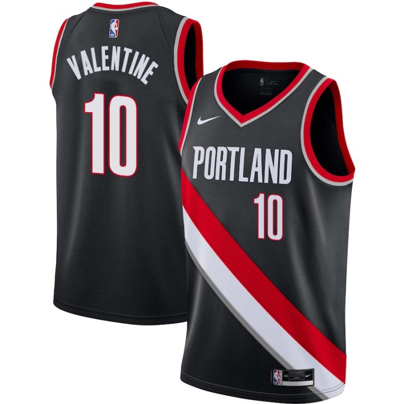 Black Darnell Valentine Twill Basketball Jersey -Trail Blazers #10 Valentine Twill Jerseys, FREE SHIPPING